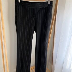 LOFT Black Pinstripe Straight Leg Pants